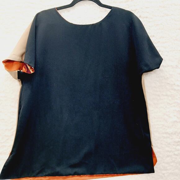 Blouse Size L Reversible Tribal Rust Copper Festival Boho Global Fall Festival - Picture 6 of 7